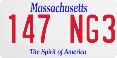 MA license plate 147NG3