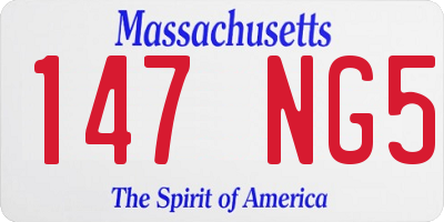 MA license plate 147NG5