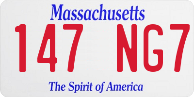 MA license plate 147NG7