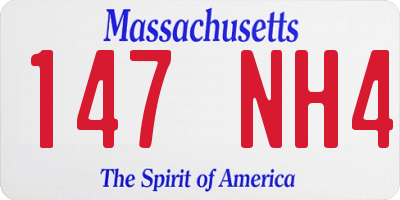 MA license plate 147NH4