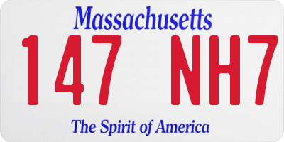 MA license plate 147NH7