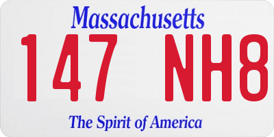MA license plate 147NH8