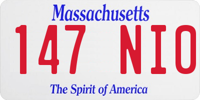 MA license plate 147NI0