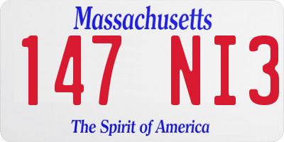 MA license plate 147NI3