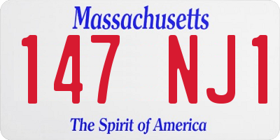 MA license plate 147NJ1