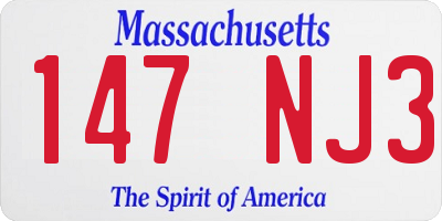 MA license plate 147NJ3