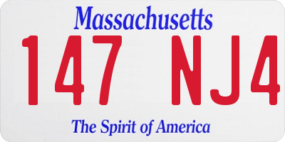 MA license plate 147NJ4