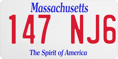 MA license plate 147NJ6