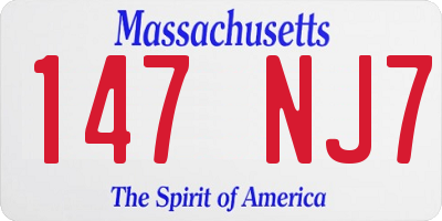MA license plate 147NJ7