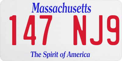 MA license plate 147NJ9