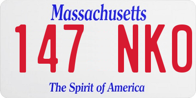 MA license plate 147NK0