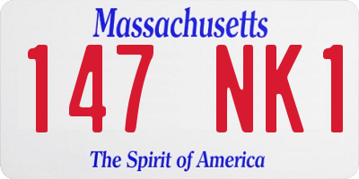 MA license plate 147NK1