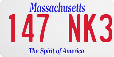 MA license plate 147NK3