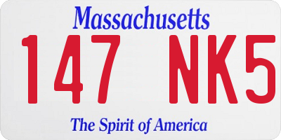 MA license plate 147NK5
