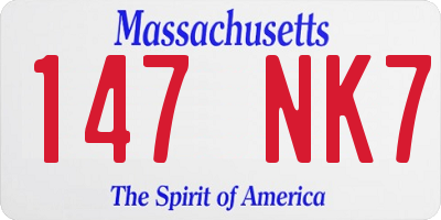MA license plate 147NK7