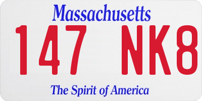 MA license plate 147NK8
