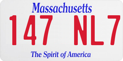 MA license plate 147NL7