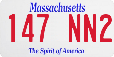 MA license plate 147NN2