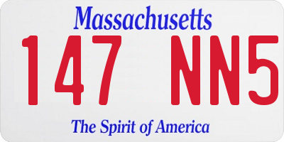 MA license plate 147NN5