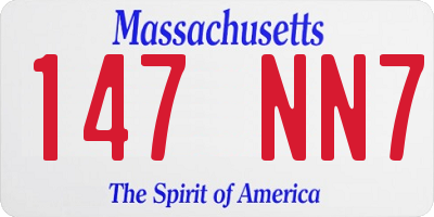 MA license plate 147NN7
