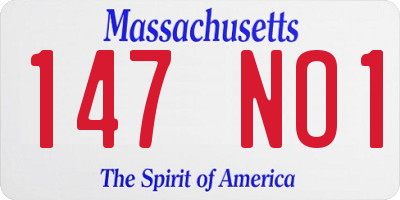 MA license plate 147NO1