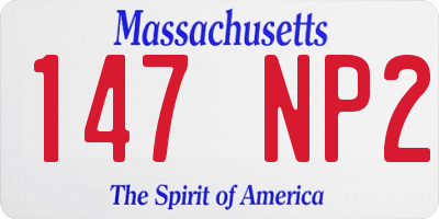 MA license plate 147NP2