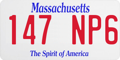 MA license plate 147NP6