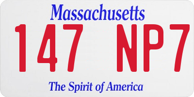 MA license plate 147NP7