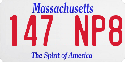 MA license plate 147NP8