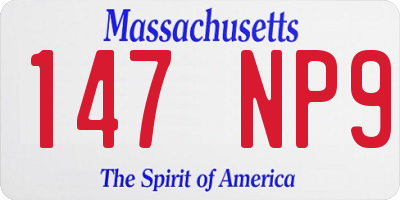 MA license plate 147NP9
