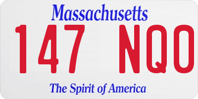 MA license plate 147NQ0