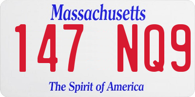 MA license plate 147NQ9
