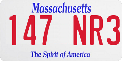 MA license plate 147NR3