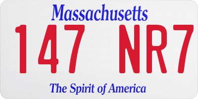 MA license plate 147NR7