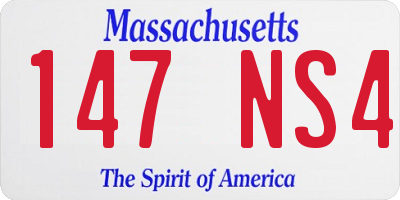 MA license plate 147NS4