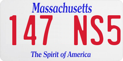 MA license plate 147NS5