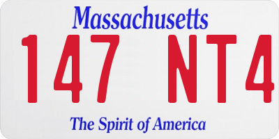 MA license plate 147NT4