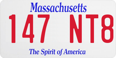 MA license plate 147NT8