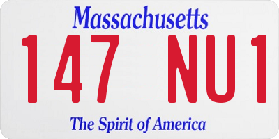 MA license plate 147NU1