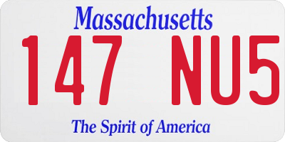 MA license plate 147NU5
