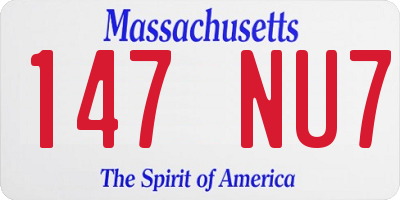MA license plate 147NU7