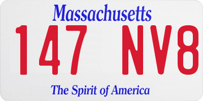 MA license plate 147NV8