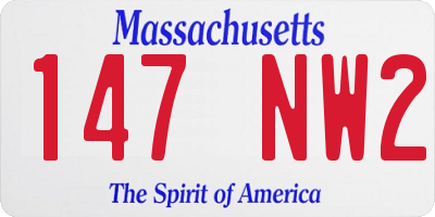 MA license plate 147NW2