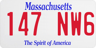MA license plate 147NW6