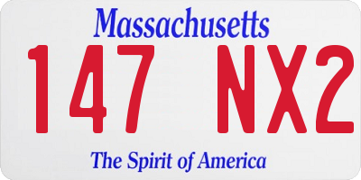 MA license plate 147NX2