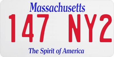 MA license plate 147NY2