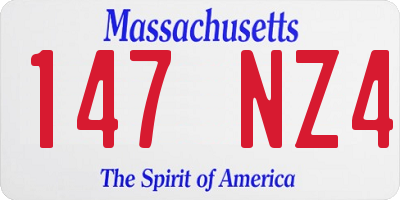 MA license plate 147NZ4