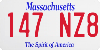 MA license plate 147NZ8