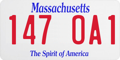 MA license plate 147OA1