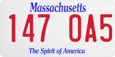 MA license plate 147OA5